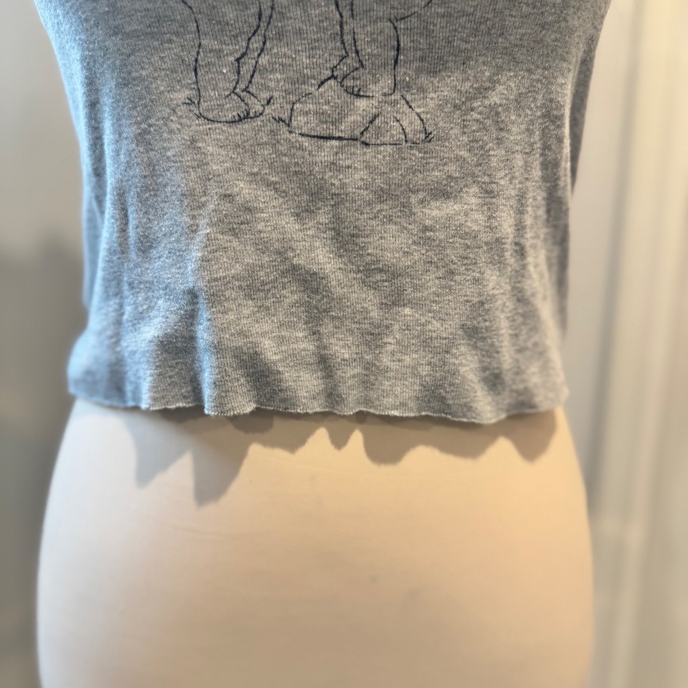 Brandy Melville-John Galt Gray Tank Top Cherub Graphic Cute | Size OS - Picture 3 of 6
